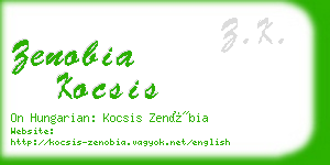 zenobia kocsis business card
